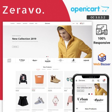 Zeravo Fashion Responsive. OpenCart шаблон. Артикул 88451