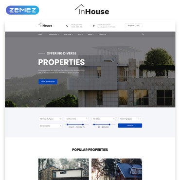 inHouse - HTML страница недвижимости. Шаблон веб сайта. Артикул 73602