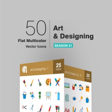 50 Art & Designing Flat Multicolor.  .  90869