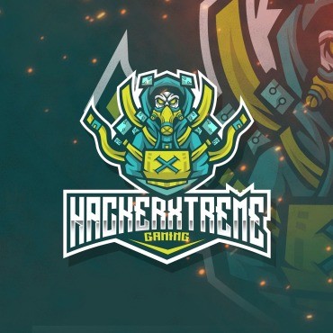 Hacker Xtreme Esport. Шаблон логотипа. Артикул 104484