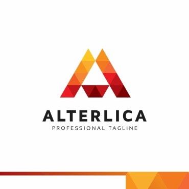 Буква Alterlica-A, многоугольник. Шаблон логотипа. Артикул 86216