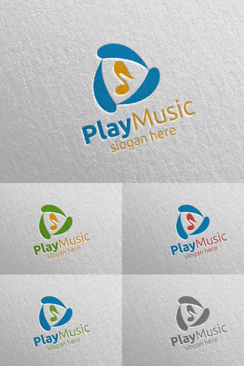 Абстрактная музыка с концепцией Note and Play 46. Шаблон логотипа. Артикул 94882