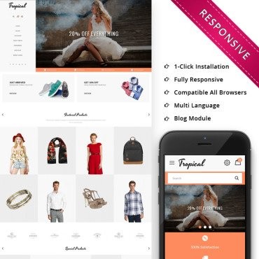 Tropical Fashion Store . OpenCart .  74326