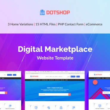 DotShop - Цифровая торговая площадка. Шаблон веб сайта. Артикул 79391