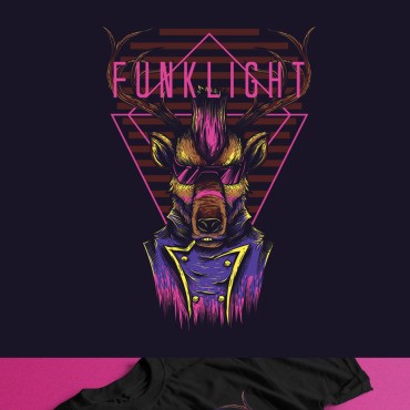 Funk Light. Шаблон для дизайна футболки. Артикул 89298