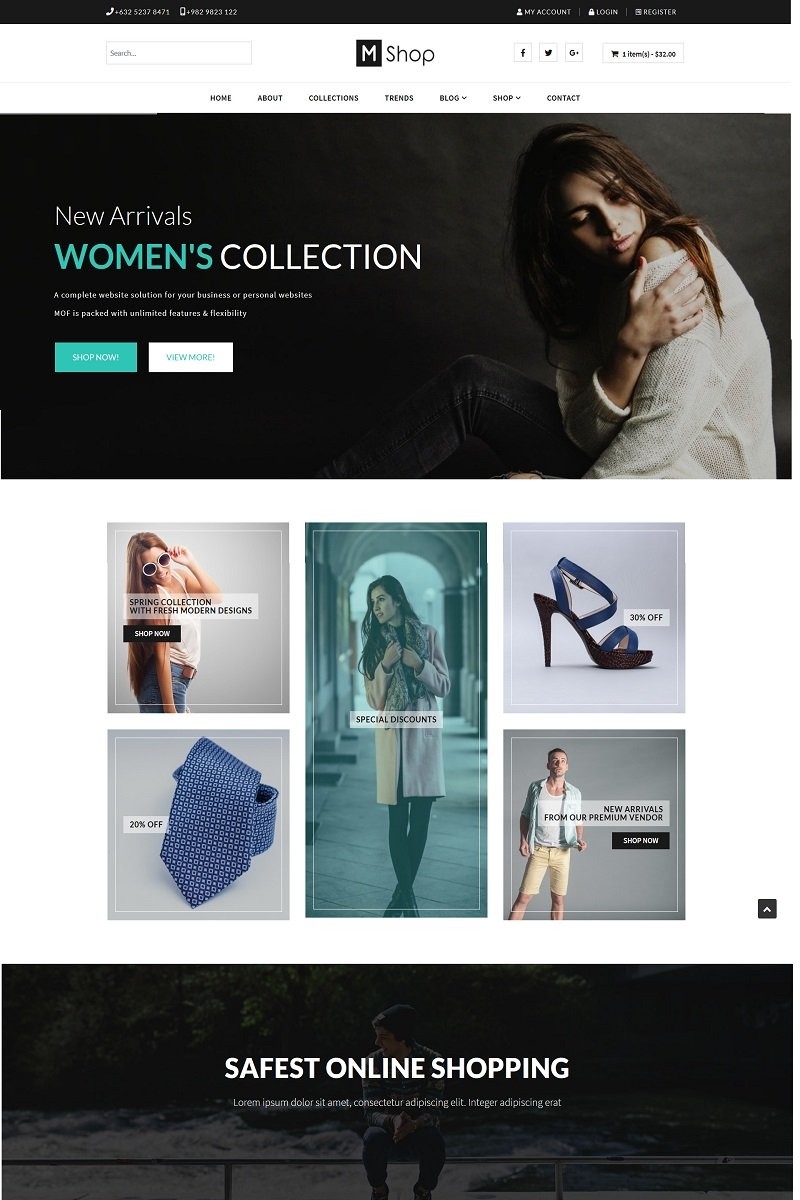 Mofshop - минималистичный магазин с Page Builder