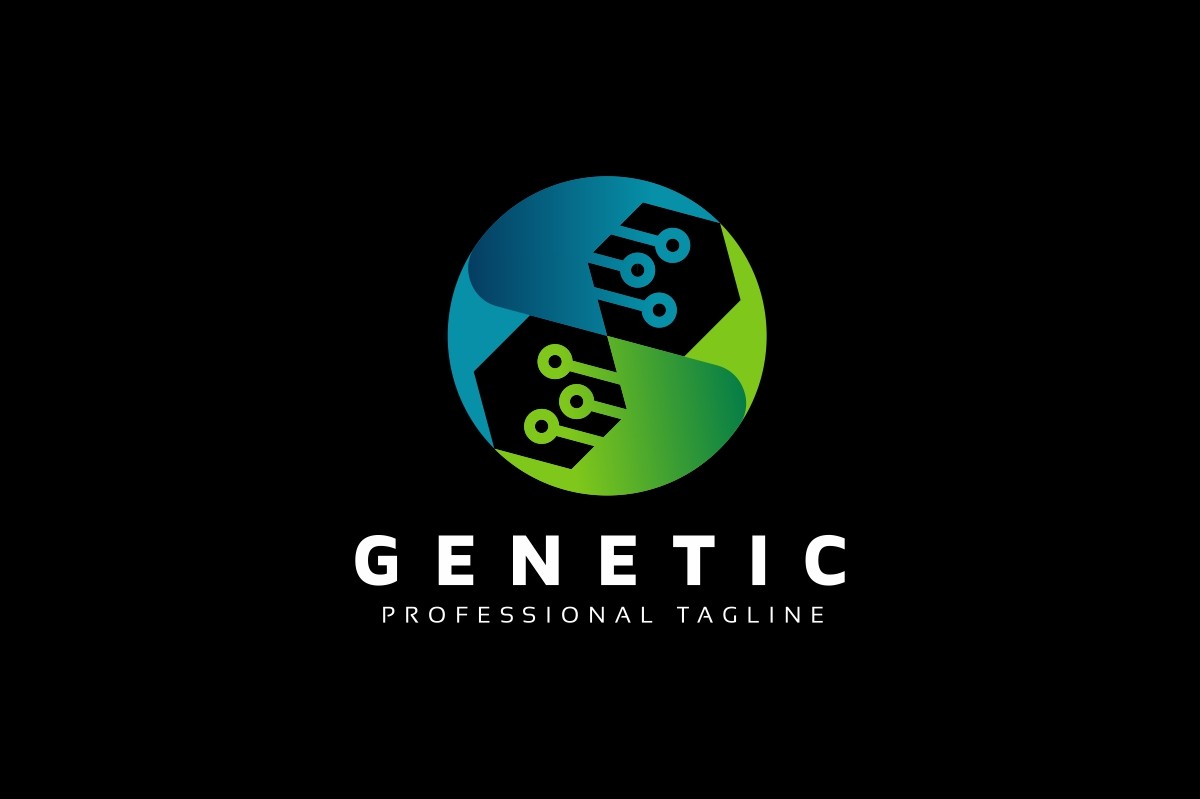 Генетическая ДНК Технология. Шаблон логотипа. Артикул 98334