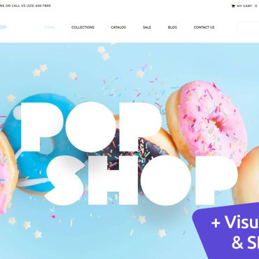 Popshop - Магазин сладостей. Интернет магазин MotoCMS. Артикул 102547