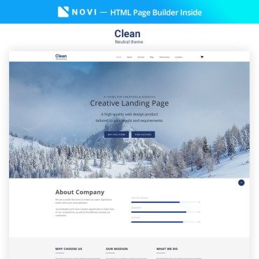 Clear - Простое креативное агентство HTML с Novi Builder. Шаблон Landing Page. Артикул 68348