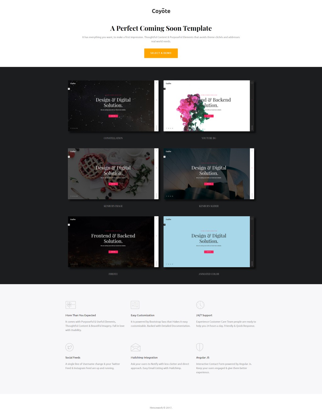 Coyote -    HTML5 /   .  Landing Page.  64538