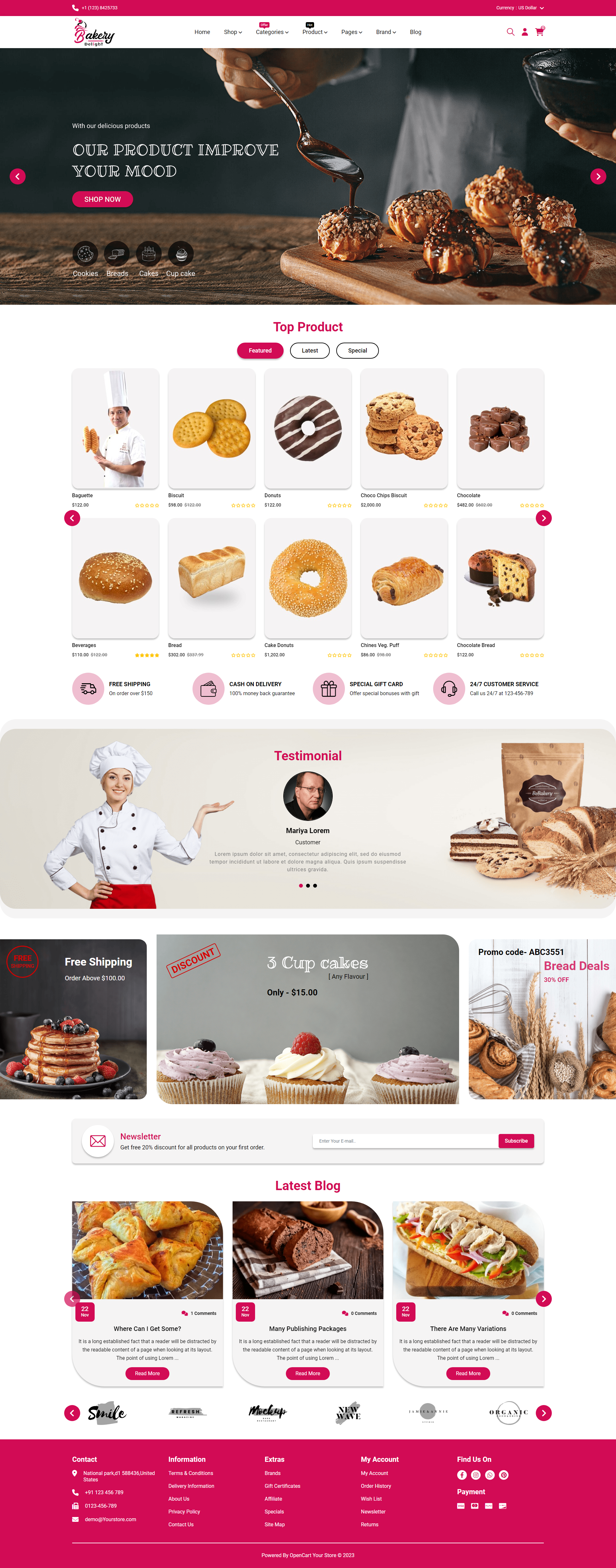 Bakery Delight -  Opencart 4.0.1.1   ,  , ,  