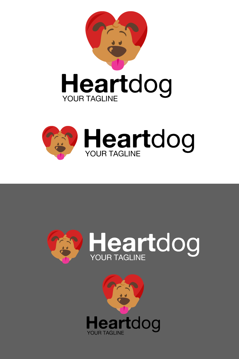 Собака-сердце. Шаблон логотипа. Артикул 95443